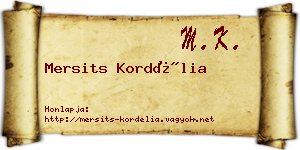 Mersits Kordélia névjegykártya